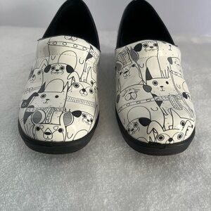 Savvy Black and White Dog Print Women's Shoes